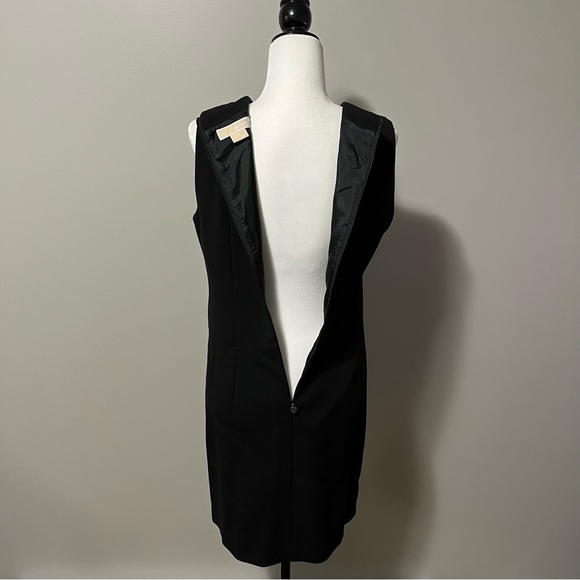 Michael Kors Sleeveless Mid Length Sheath Black Dress Studded Accents - Picture 9 of 11